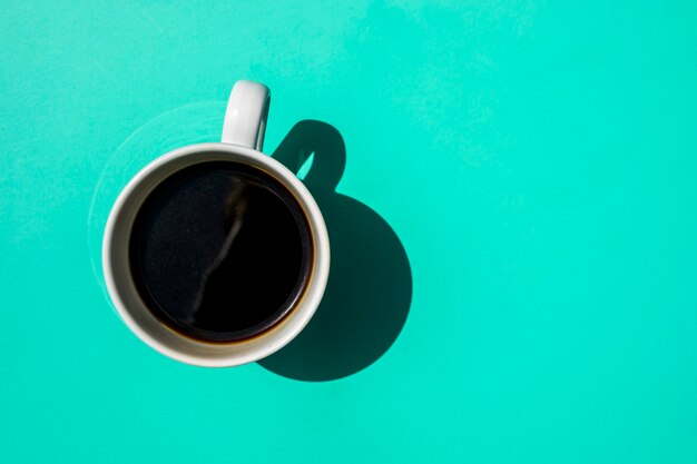 Top view cup of coffee