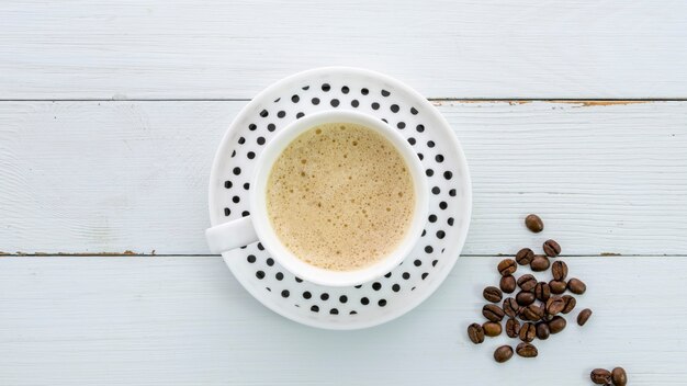 トップビューのコーヒー1杯