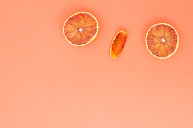 Top view cut oranges