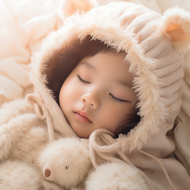 Free photo top view cute baby indoors