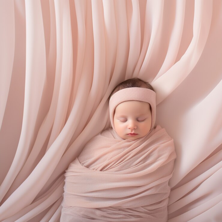 Free Photo top view cute baby indoors