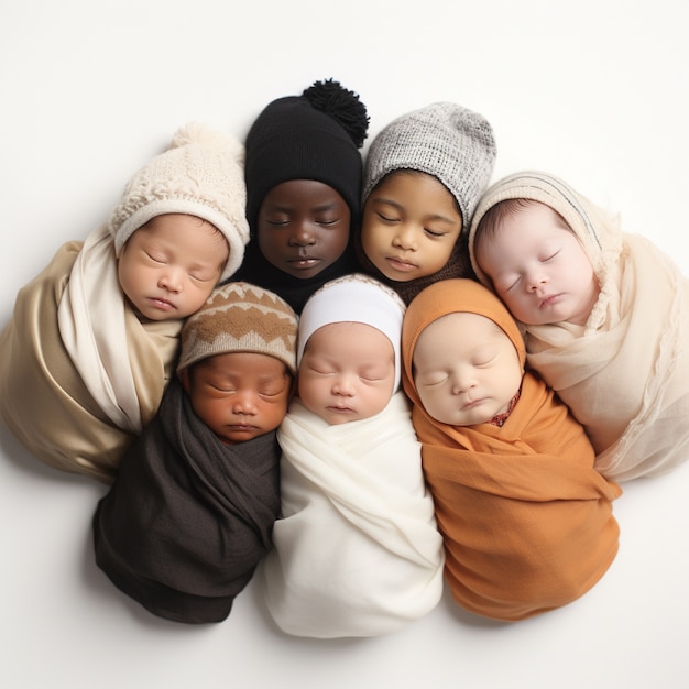 Foto gratuita vista dall'alto bambino carino sdraiato insieme