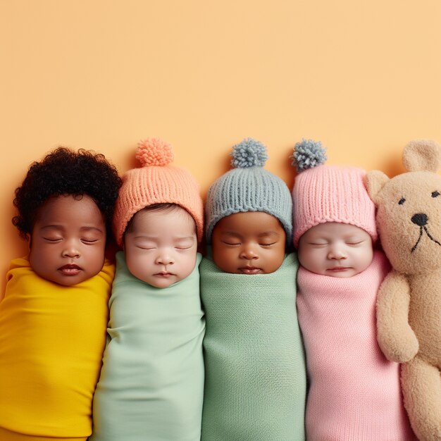 Foto gratuita vista dall'alto bambino carino sdraiato insieme