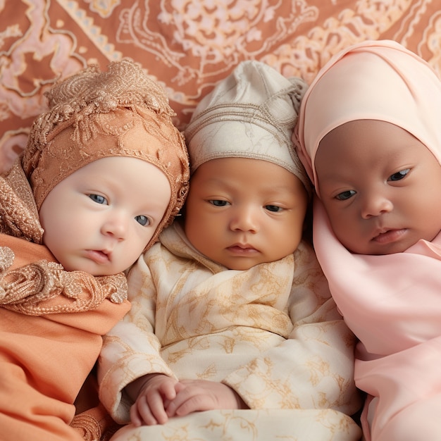 Foto gratuita vista dall'alto bambino carino sdraiato insieme