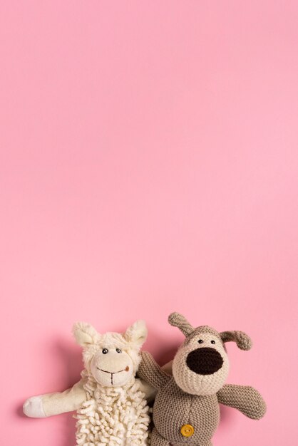 Top view cute plush toy