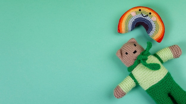 top view cute plush toy
