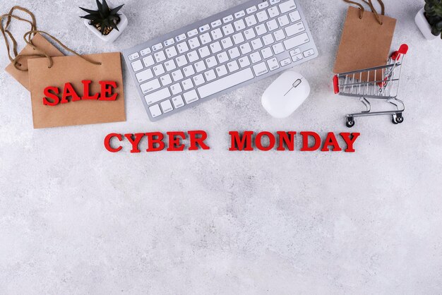 Top view cyber monday assortment