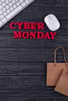Free photo top view cyber monday assortment