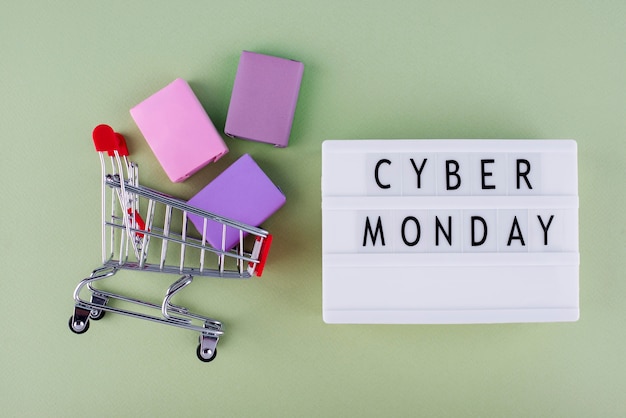 Top view cyber monday composition