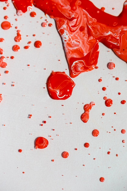 Top view decoration with red paint