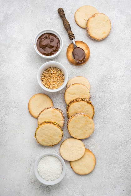 맛있는 alfajores 배열의 상위 뷰