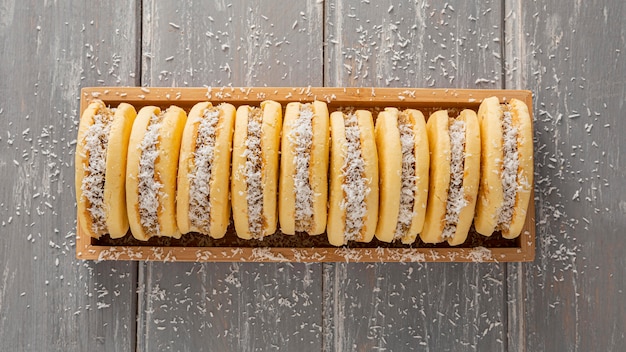 맛있는 alfajores 쿠키의 상위 뷰