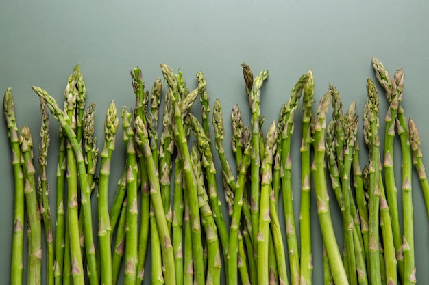 Top view delicious asparagus
