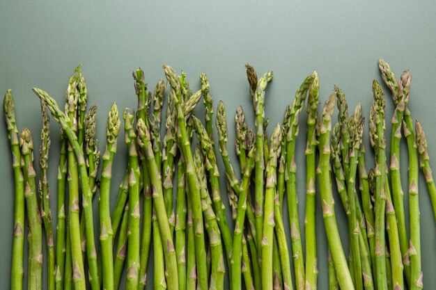 Top view delicious asparagus