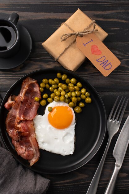 테이블에 상위 뷰 맛있는 아침 식사