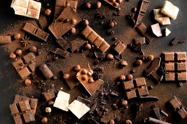 Top view of delicious chocolate concept