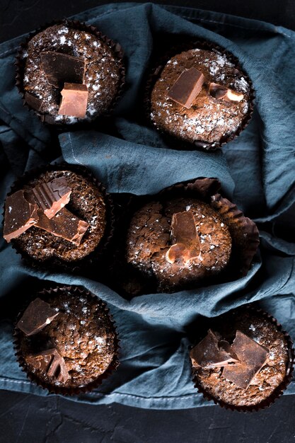 Top view of delicious chocolate concept