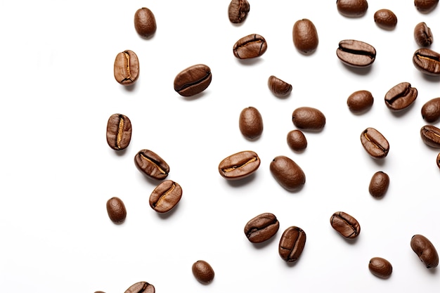 Top view delicious coffee beans arrangement