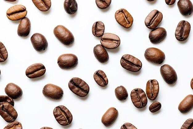 Top view delicious coffee beans arrangement