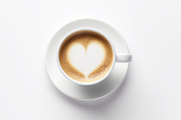 トップビュー 美味しいコーヒーカップ