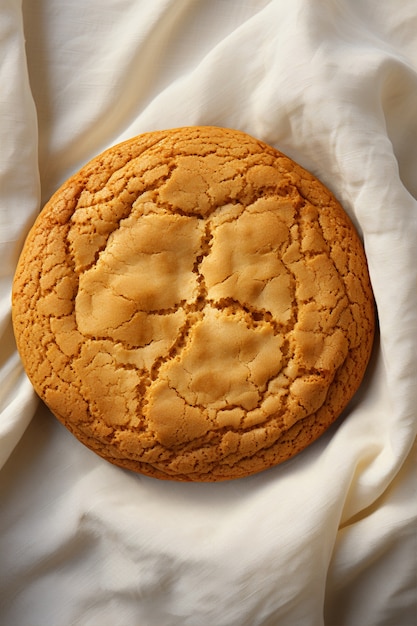 Free photo top view delicious cookie on cloth