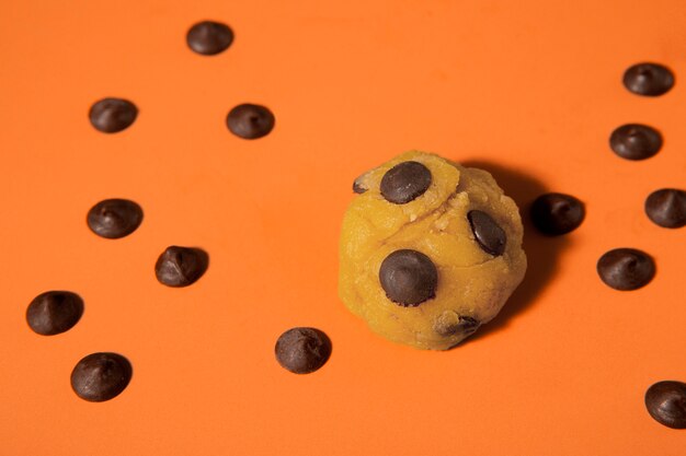 Top view delicious cookie dough