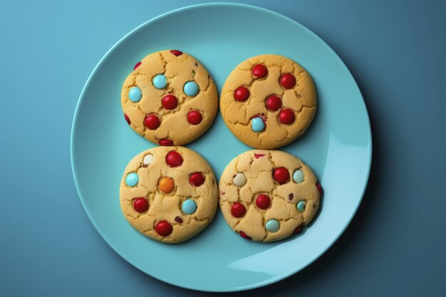 Top view delicious cookies arrangement