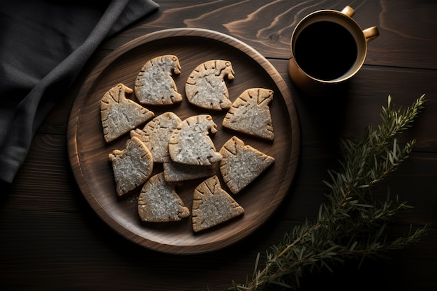 Top view delicious cookies arrangement