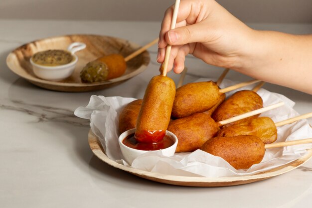 맛있는 옥수수 개에 대한 상위 뷰