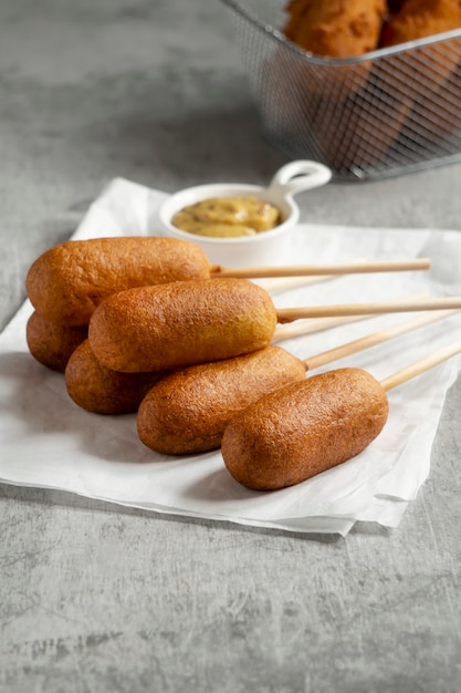 맛있는 옥수수 개에 대한 상위 뷰