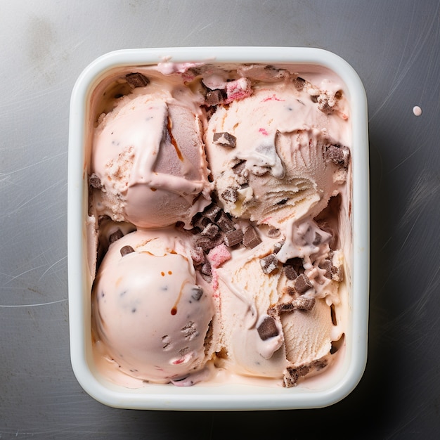トップビュー 美味しいクリーミーアイスクリーム