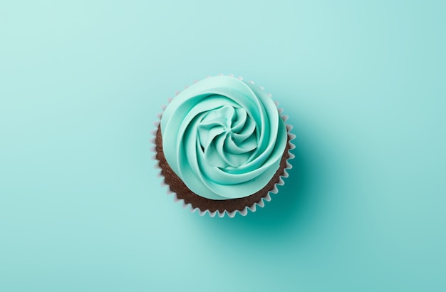 Top view on delicious cupcake