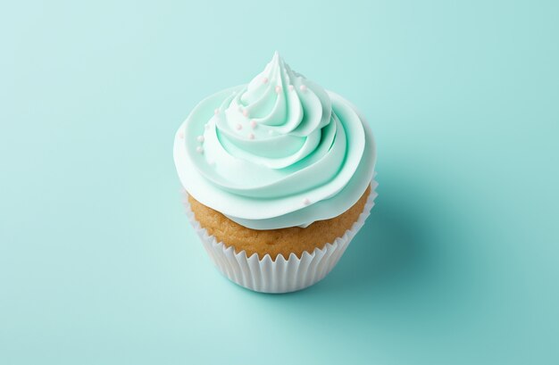 Top view on delicious cupcake