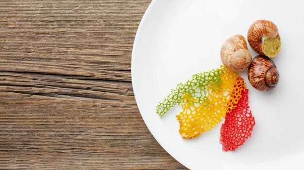 Top view of delicious food arrangement