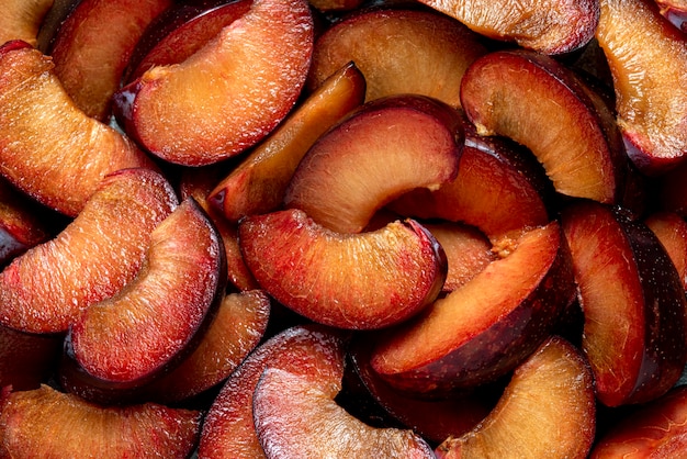 Top view delicious fruits arrangement