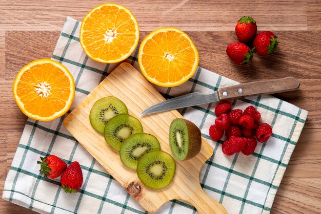 테이블에 상위 뷰 맛있는 과일