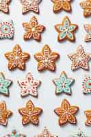 Free photo top view delicious gingerbread cookies