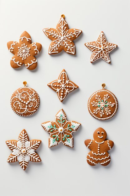 Top view delicious gingerbread cookies