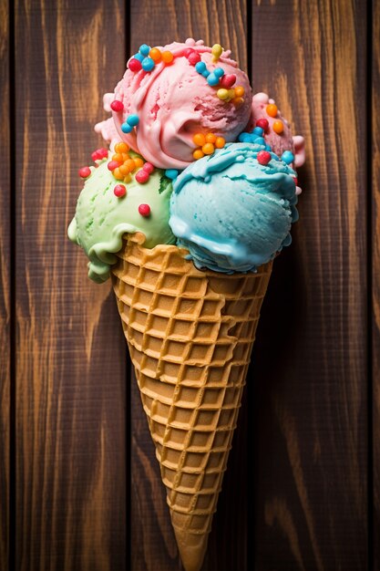 トップビューおいしいアイスクリーム