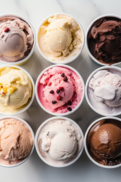上面図のおいしいアイスクリームの配置