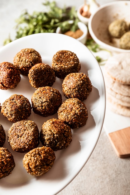 Top view delicious jewish food assortment