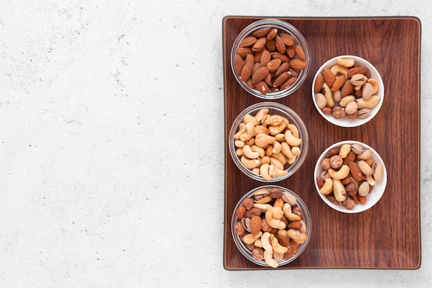 Top view of delicious nuts concept