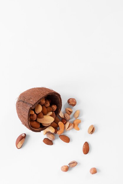 Top view of delicious nuts concept