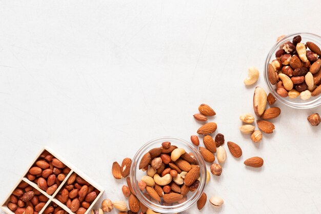 Top view of delicious nuts concept