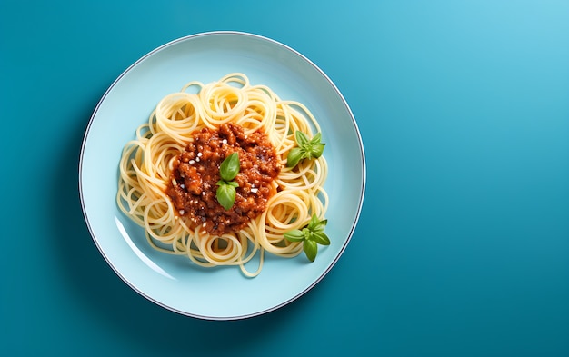 Free photo top view delicious pasta on plate