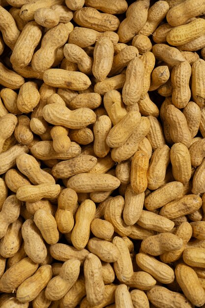 Top view delicious peanuts arrangement