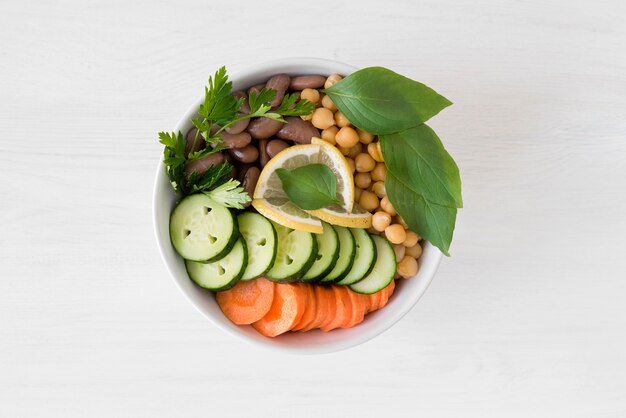 Top view of delicious salad concept