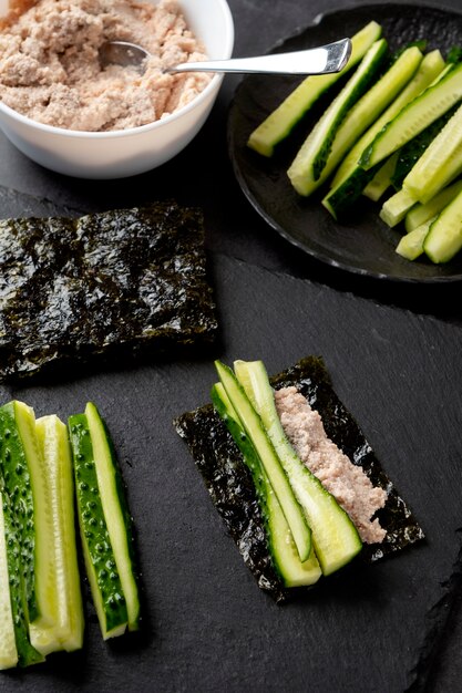 食べるためのおいしい海藻を上から見る