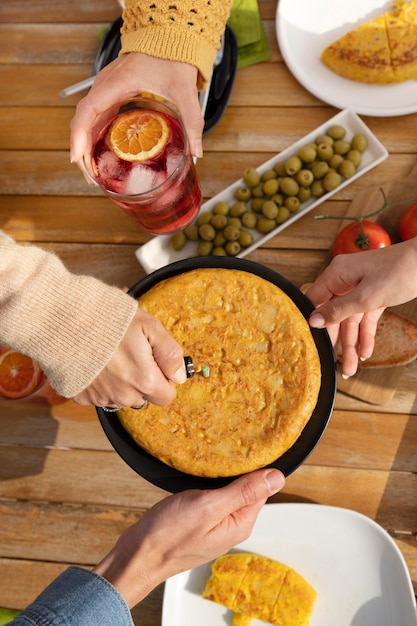 무료 사진 접시에 상위 뷰 맛있는 스페인 옥수수