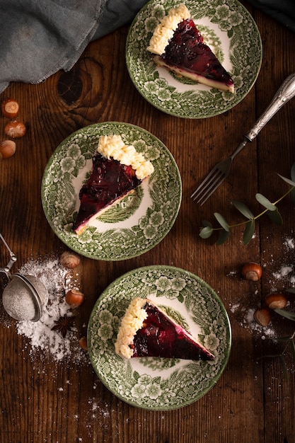 Top view of delicious traditional cake